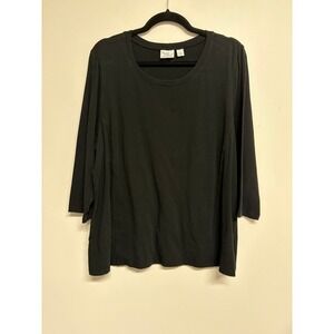 Women With Control Black Long Sleeve Shirt Women's Plus Size 1X